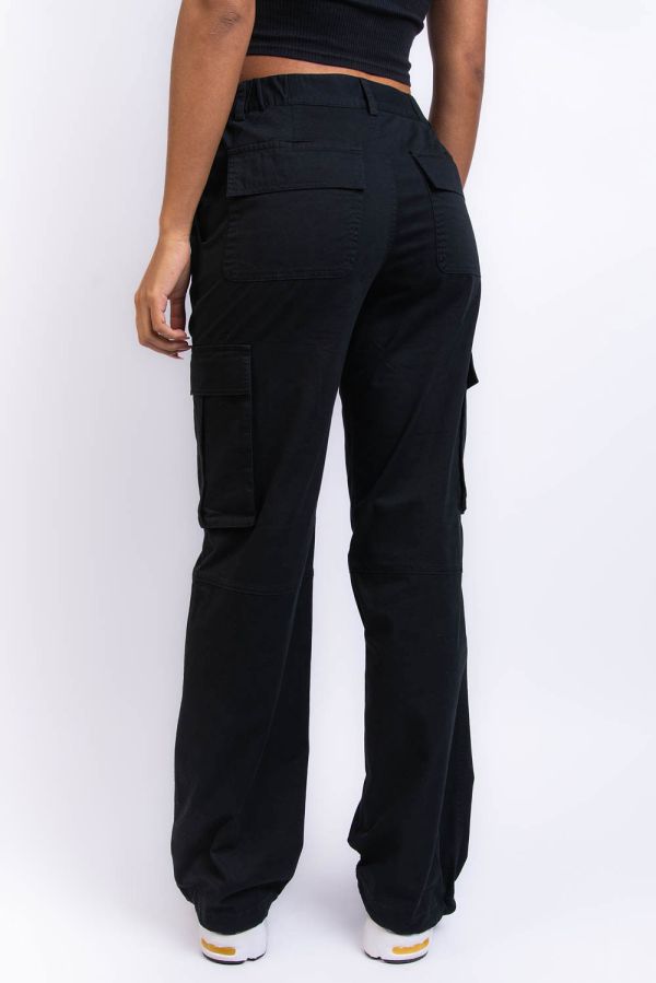 Mid Waist Cargohousut - Denver Black