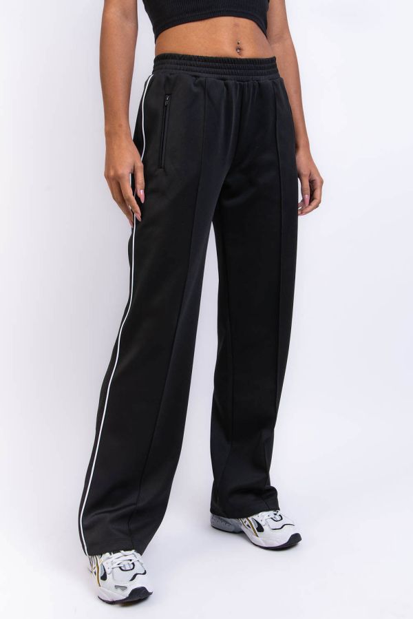 Mid Waist Housut - Nikki Stripe Black