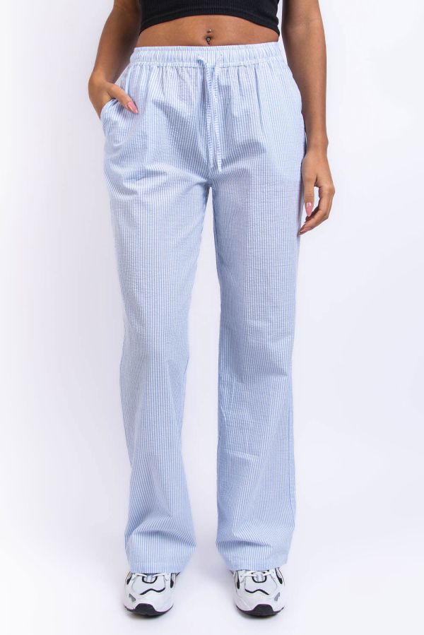 Pyjamahousut - Claudia Wide Stripe Blue