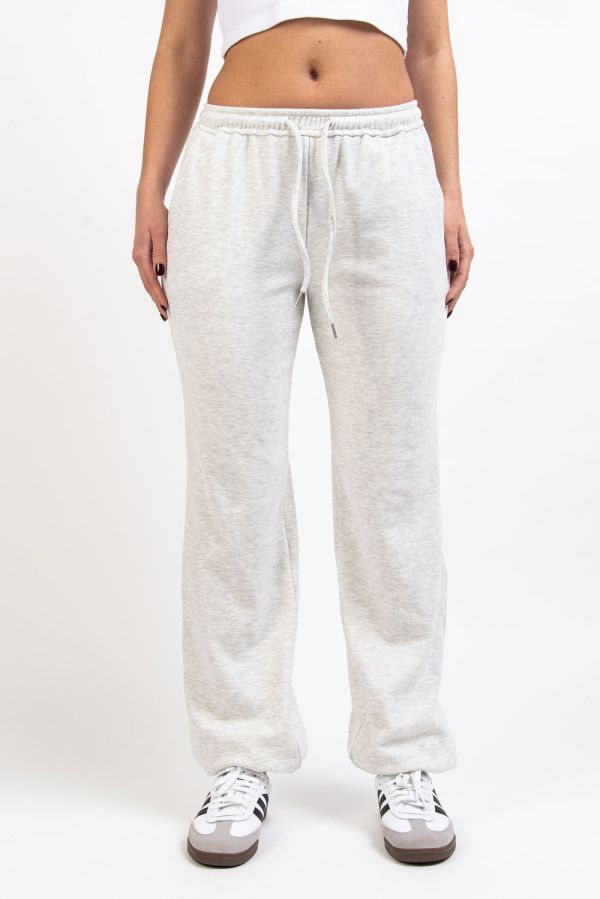 Mid Waist Loungebyxor- Ebba Light Grey Melange